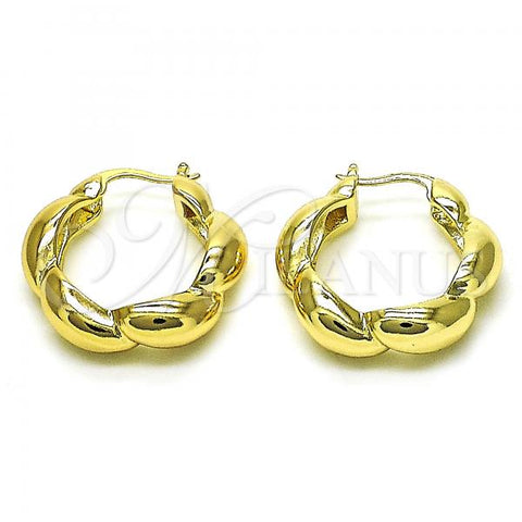 Oro Laminado Small Hoop, Gold Filled Style Chunky Design, Polished, Golden Finish, 02.213.0495.20