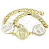 Oro Laminado Fancy Bracelet, Gold Filled Style Owl Design, Polished, Golden Finish, 03.63.2054.08