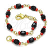 Oro Laminado Fancy Bracelet, Gold Filled Style with Multicolor Crystal, Golden Finish, 5.039.007.08