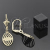 Oro Laminado Dangle Earring, Gold Filled Style Diamond Cutting Finish, Golden Finish, 5.107.013