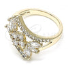 Oro Laminado Multi Stone Ring, Gold Filled Style with White Cubic Zirconia, Polished, Golden Finish, 01.210.0098.08 (Size 8)