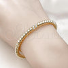 Oro Laminado Individual Bangle, Gold Filled Style with White Cubic Zirconia, Polished, Golden Finish, 07.60.0009