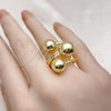Oro Laminado Elegant Ring, Gold Filled Style Ball Design, Polished, Golden Finish, 01.341.0119