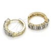 Oro Laminado Huggie Hoop, Gold Filled Style with White Cubic Zirconia, Polished, Two Tone, 02.210.0054.4.20