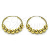 Oro Laminado Medium Hoop, Gold Filled Style Ball and Hollow Design, Polished, Golden Finish, 02.170.0435.30
