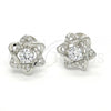 Sterling Silver Stud Earring, with White Cubic Zirconia, Polished,, 02.285.0070
