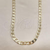 Oro Laminado Basic Necklace, Gold Filled Style Curb Design, Polished, Golden Finish, 5.222.001.24