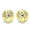 Oro Laminado Stud Earring, Gold Filled Style Diamond Cutting Finish, Golden Finish, 02.100.0121.1