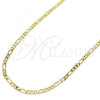 Oro Laminado Basic Necklace, Gold Filled Style Figaro Design, Polished, Golden Finish, 5.222.017.22