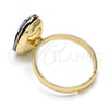 Oro Laminado Multi Stone Ring, Gold Filled Style with Denin Blue Swarovski Crystals, Polished, Golden Finish, 01.239.0011.9 (One size fits all)