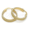 Oro Laminado Small Hoop, Gold Filled Style with White Micro Pave, Polished, Golden Finish, 02.199.0016.20