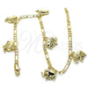 Oro Laminado Charm Anklet , Gold Filled Style Elephant Design, Polished, Golden Finish, 03.63.2023.10