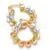 Oro Laminado Small Hoop, Gold Filled Style Polished, Tricolor, 02.170.0149.25