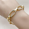 Oro Laminado Fancy Bracelet, Gold Filled Style Rolo Design, Polished, Golden Finish, 03.415.0012.08