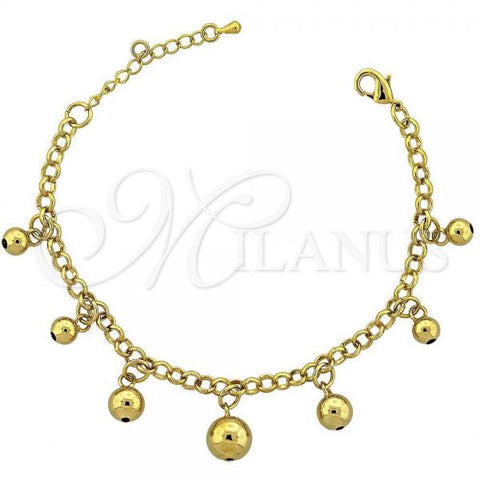 Oro Laminado Fancy Bracelet, Gold Filled Style Golden Finish, 03.118.0005