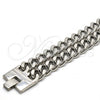 Stainless Steel Basic Bracelet, Curb Design, Polished, Steel Finish, 03.116.0012.08