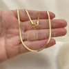 Oro Laminado Basic Necklace, Gold Filled Style Herringbone Design, Polished, Golden Finish, 04.58.0018.16
