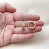 Oro Laminado Huggie Hoop, Gold Filled Style with Multicolor Cubic Zirconia, Polished, Golden Finish, 02.210.0056.15