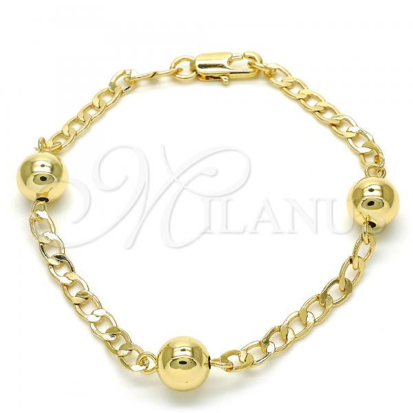 Oro Laminado Fancy Bracelet, Gold Filled Style Polished, Golden Finish, 03.63.2068.07