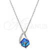 Rhodium Plated Pendant Necklace, with Bermuda Blue and Aurore Boreale Swarovski Crystals, Polished, Rhodium Finish, 04.239.0039.3.16