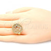 Oro Laminado Elegant Ring, Gold Filled Style Polished, Tricolor, 01.100.0009.08 (Size 8)