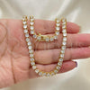 Oro Laminado Fancy Necklace, Gold Filled Style with White Cubic Zirconia, Polished, Golden Finish, 04.284.0006.24
