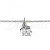 Rhodium Plated Pendant Necklace, Little Girl and Little Boy Design, Polished, Rhodium Finish, 04.106.0002.1.20