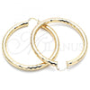 Oro Laminado Extra Large Hoop, Gold Filled Style Hollow Design, Diamond Cutting Finish, Golden Finish, 02.213.0241.70