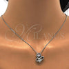 Gold Tone Pendant Necklace, Butterfly Design, with White Cubic Zirconia and White Micro Pave, Polished, Rhodium Finish, 04.213.0018.1.16.GT