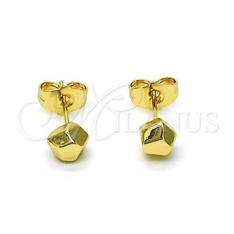 Oro Laminado Stud Earring, Gold Filled Style Polished, Golden Finish, 02.195.0256