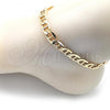 Oro Laminado Basic Anklet, Gold Filled Style Mariner Design, Polished, Golden Finish, 5.222.021.10