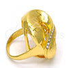 Oro Laminado Multi Stone Ring, Gold Filled Style with White Crystal, Polished, Golden Finish, 01.241.0008.09 (Size 9)