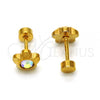 Stainless Steel Stud Earring, Flower Design, with Aurore Boreale Crystal, Polished, Golden Finish, 02.271.0019.3