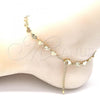 Oro Laminado Fancy Anklet, Gold Filled Style Heart Design, Polished, Golden Finish, 03.145.0010.10