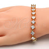 Oro Laminado Tennis Bracelet, Gold Filled Style with White Cubic Zirconia, Polished, Golden Finish, 03.283.0001.07