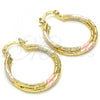 Oro Laminado Small Hoop, Gold Filled Style Polished, Tricolor, 02.170.0252.25