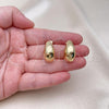 Oro Laminado Stud Earring, Gold Filled Style Polished, Golden Finish, 02.163.0226