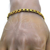 Stainless Steel Basic Bracelet, Curb Design, Polished, Golden Finish, 03.256.0018.08