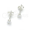 Sterling Silver Stud Earring, with White Cubic Zirconia, Polished,, 02.63.2614