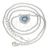 Sterling Silver Pendant Necklace, with Multicolor Micro Pave, Polished, Rhodium Finish, 04.336.0221.16