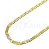Oro Laminado Basic Necklace, Gold Filled Style Mariner Design, Diamond Cutting Finish, Golden Finish, 04.319.0008.1.24