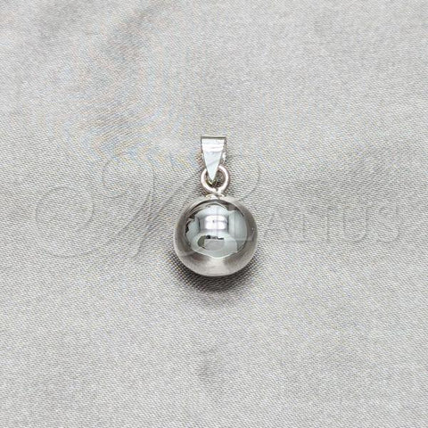 Sterling Silver Fancy Pendant, Ball Design, Polished, Silver Finish, 05.409.0002