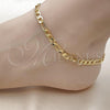 Oro Laminado Basic Anklet, Gold Filled Style Figaro Design, Polished, Golden Finish, 5.222.013.10