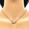 Sterling Silver Pendant Necklace, Love Design, with White Cubic Zirconia, Polished, Rose Gold Finish, 04.336.0021.1.16