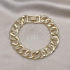 Oro Laminado Fancy Bracelet, Gold Filled Style with White Micro Pave, Polished, Golden Finish, 03.284.0027.08
