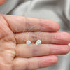 Sterling Silver Stud Earring, with White Cubic Zirconia, Polished, Silver Finish, 02.401.0054.05