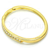 Oro Laminado Individual Bangle, Gold Filled Style with White Crystal, Polished, Golden Finish, 07.252.0057.04 (04 MM Thickness, Size 4 - 2.25 Diameter)