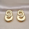 Oro Laminado Stud Earring, Gold Filled Style Infinite Design, Polished, Golden Finish, 02.163.0285