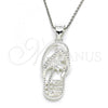 Sterling Silver Fancy Pendant, Shoes and Palm Tree Design, Polished,, 05.398.0056