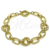 Oro Laminado Fancy Bracelet, Gold Filled Style Polished, Golden Finish, 03.415.0015.08